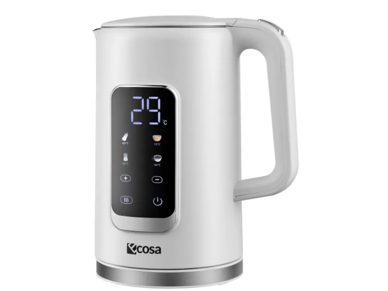 Discount Ecosa EO-691 Wasserkocher weiß mit Temperatureinstellung 1,7 L