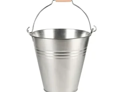 Eimer mit Henkel und Holzgriff 7,2 l Zink Standard< Töpfe