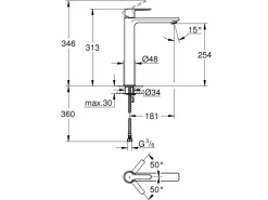 Grohe Einhebelmischer<Einhand-Waschtischbatterie Lineare XL-Size Supersteel