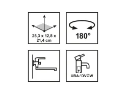Outlet Einhebel-Küchenarmatur Secchia Chrom für die Wandmontage