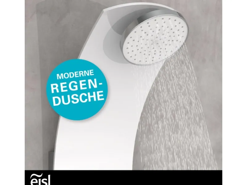 Eisl Duschpaneel Karibik 3 in 1 mit Regendusche Sechs Massagedüsen Weiß< Einhebelmischer
