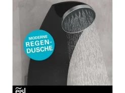 Eisl Duschpaneel Karibik 3 in 1 mit Regendusche Sechs Massagedüsen Schwarz< Einhebelmischer