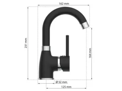 Eisl Waschtischarmatur Futura Schwarz-Chrom< Einhebelmischer