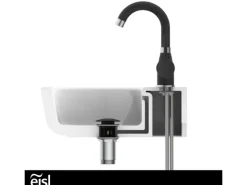 Eisl Waschtischarmatur Futura Schwarz-Chrom< Einhebelmischer