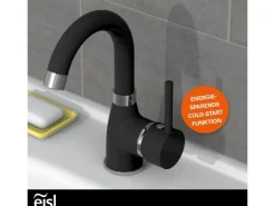 Eisl Waschtischarmatur Futura Schwarz-Chrom< Einhebelmischer