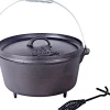 EL Fuego Töpfe<Dutch Oven 11,28 l Schwarz inkl. Deckelheber und Transportbügel