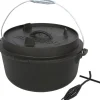 EL Fuego Dutch-Oven Gusseisen 11,4 l Deckel 2,2 l Schwarz< Töpfe