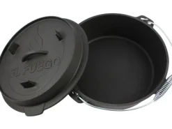 EL Fuego Dutch-Oven Gusseisen 11,4 l Deckel 2,2 l Schwarz< Töpfe