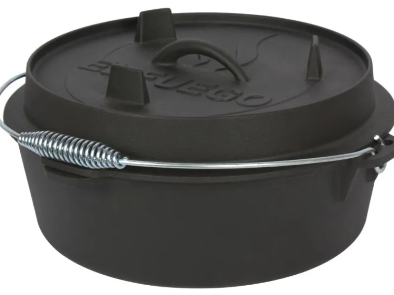 EL Fuego Dutch-Oven Gusseisen 5,6 l Deckel 1,7 l Schwarz< Töpfe