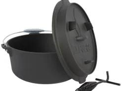 Outlet EL Fuego Dutch-Oven Gusseisen 7,2 l Deckel 1,8 l Schwarz