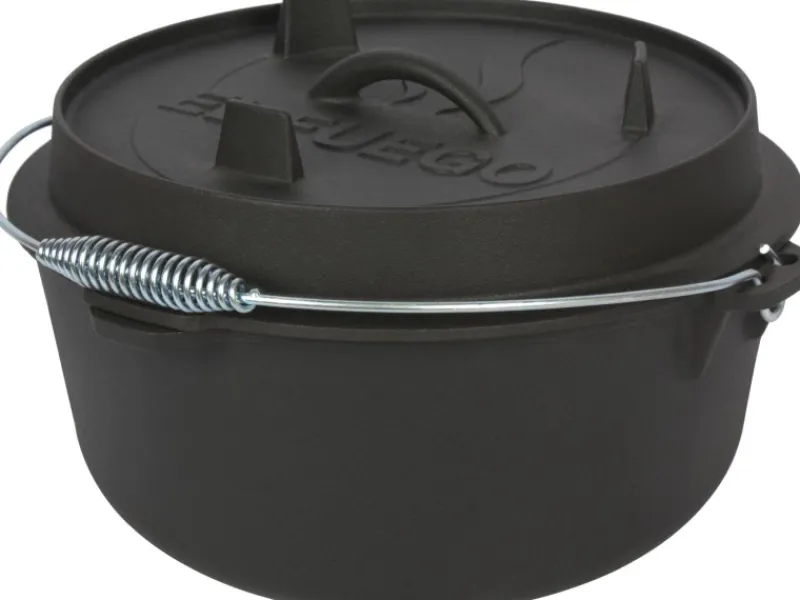Outlet EL Fuego Dutch-Oven Gusseisen 7,2 l Deckel 1,8 l Schwarz