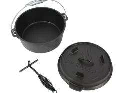 EL Fuego Dutch-Oven Gusseisen 3,5 l Deckel 1 l Schwarz< Herde|Töpfe