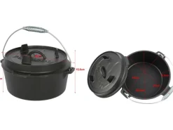 EL Fuego Dutch-Oven Gusseisen 3,5 l Deckel 1 l Schwarz< Herde|Töpfe