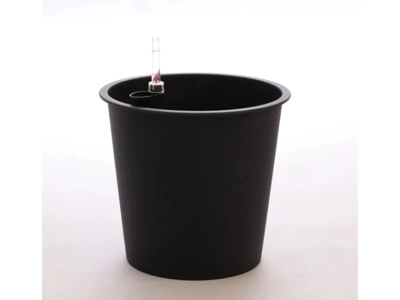 Töpfe<Elegant Einrichten Kunststoffeinsatz Rund-Konisch D34xH31cm Schwarz mit Bewässerungssystem