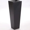 Outlet Elegant Einrichten Pflanzkübel Fiberglas Säule konisch 38x38x100cm Elegant Schwarz-mat