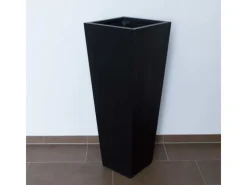 Outlet Elegant Einrichten Pflanzkübel Fiberglas Säule konisch 38x38x100cm Elegant Schwarz-mat
