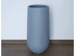 Töpfe<Elegant Einrichten Pflanzkübel Fiberglas Rund-Konisch D26xH56cm Grau