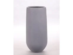 Töpfe<Elegant Einrichten Pflanzkübel Fiberglas Rund-Konisch D26xH56cm Grau
