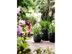 Clearance Elho Blumentopf Fuente Grains Ø 30 cm x 24 cm Onyx Schwarz