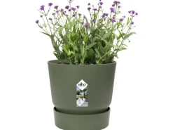 Clearance Elho Blumentopf Greenville Rund 18 cm Laubgrün