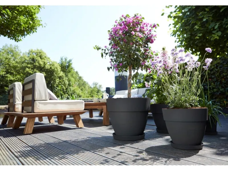 Outlet Elho Blumentopf Vibia Campana Ø 25 cm x 21 cm Anthrazit