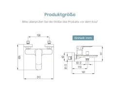Emke Badarmatur für Badewannen Chrom mit Auslauf Wannenarmatur Einhebelmischer Brausebatterie< Einhebelmischer