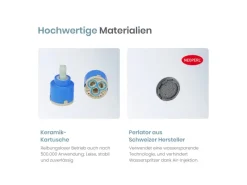 Emke Badarmatur für Badewannen Chrom mit Auslauf Wannenarmatur Einhebelmischer Brausebatterie< Einhebelmischer