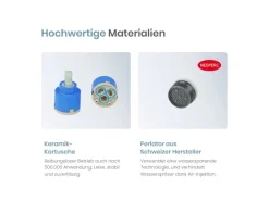 Emke Badewannenarmatur Chrom mit Auslauf Mischbatterie Badewanne Brausebatterie Einhand Wannenbatterie< Einhebelmischer