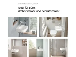 New Emke Badezimmerwaschbecken 44 x 38,5 x 15,5 cm Gewelltes Miniwaschbecken Wandmontage Hochweiß
