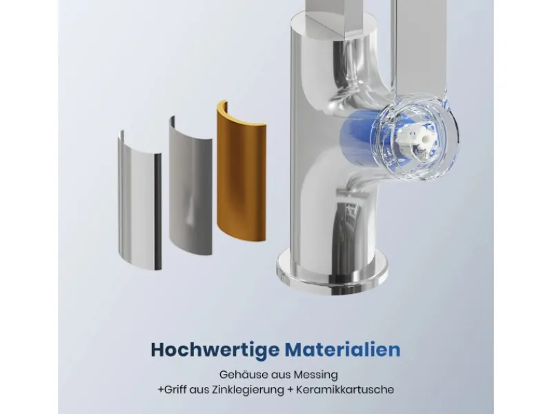 Discount Emke Küchenarmatur Chrom im Ultradünnen Design 30x22x10 cm Küchenarmatur Drehbar Wasserhahn