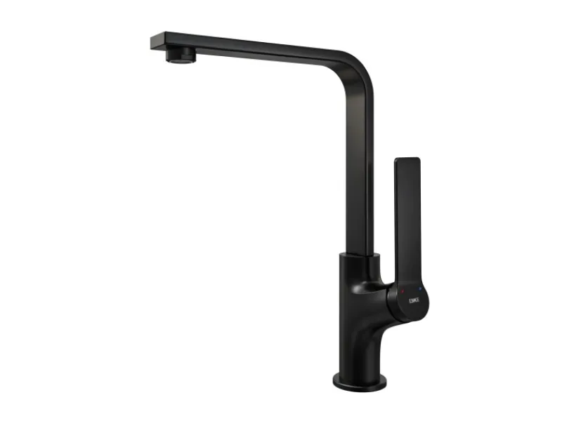 New Emke Küchenarmatur Schwarz Matt im Ultradünnen Design 30x22x10 cm Küchenarmatur Drehbar Wasserhahn