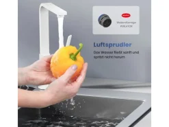 Outlet Emke Küchenarmatur Weiß Matt im Ultradünnen Design 30x22x10 cm Küchenarmatur Drehbar Wasserhahn