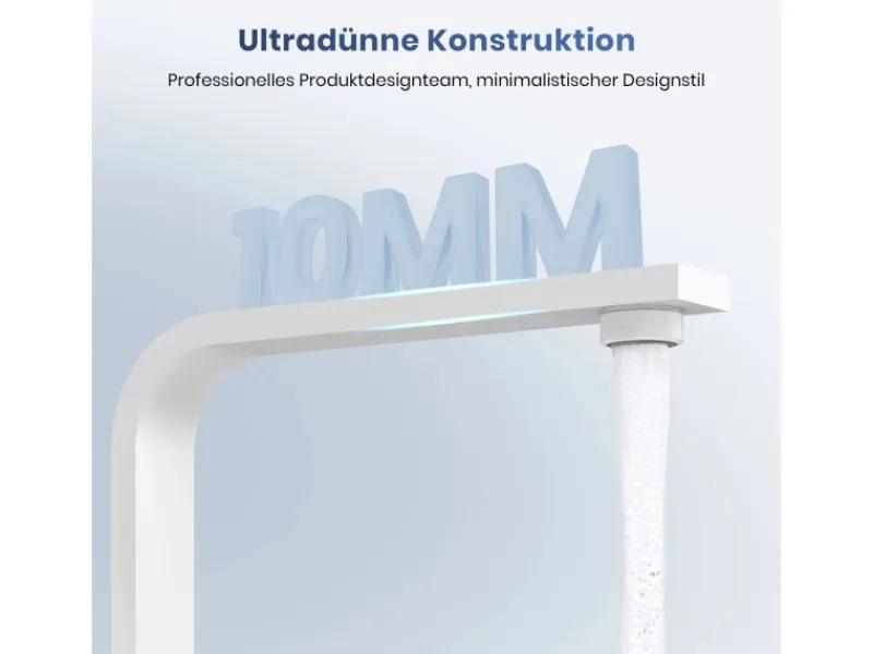 Outlet Emke Küchenarmatur Weiß Matt im Ultradünnen Design 30x22x10 cm Küchenarmatur Drehbar Wasserhahn