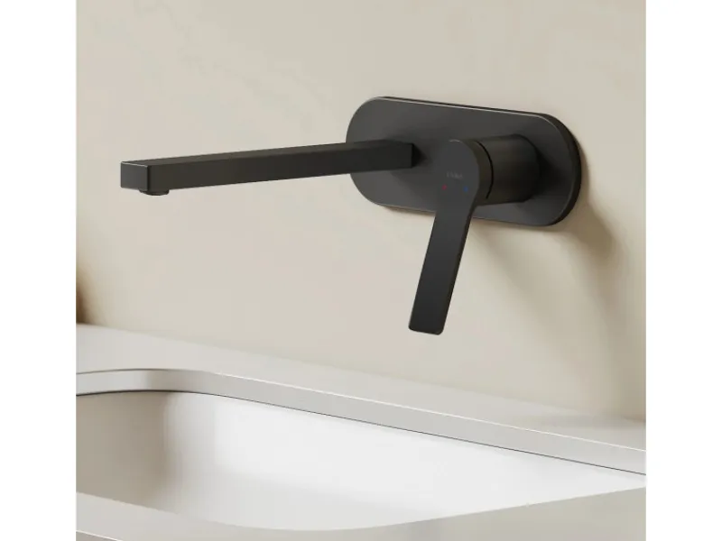 Emke Wand Waschtischarmatur Inklusive Grundkörper 288 x 210 x 70 mm Schwarz Mischbatterie für Waschbecken< Einhebelmischer