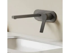 Emke Wand Waschtischarmatur Inklusive Grundkörper 288 x 210 x 70 mm Anthrazit Mischbatterie für Waschbecken< Einhebelmischer