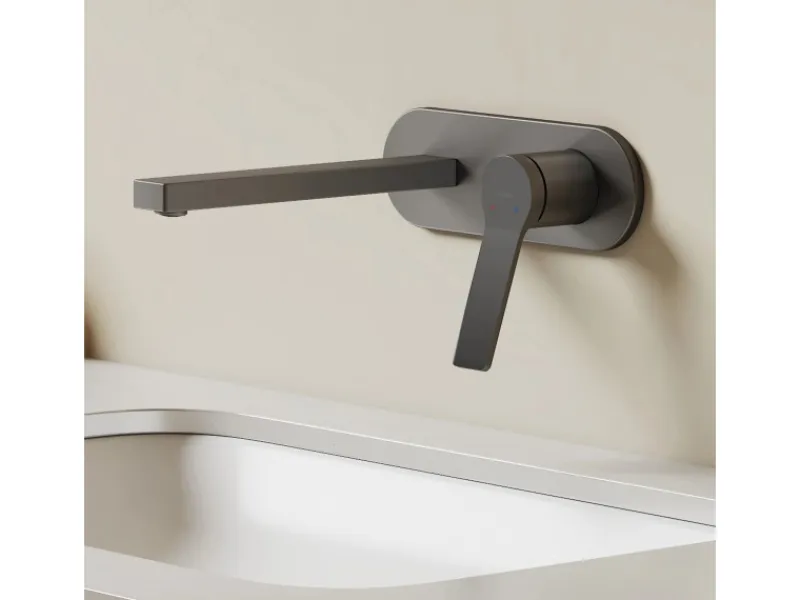 Emke Wand Waschtischarmatur Inklusive Grundkörper 288 x 210 x 70 mm Anthrazit Mischbatterie für Waschbecken< Einhebelmischer