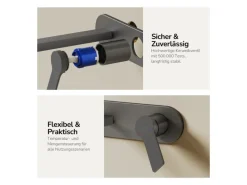 Emke Wand Waschtischarmatur Inklusive Grundkörper 288 x 210 x 70 mm Anthrazit Mischbatterie für Waschbecken< Einhebelmischer