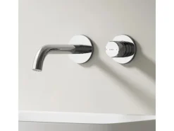 Einhebelmischer<Emke Waschtischarmatur Unterputz für Wandmontage Chrom Wasserhahn Badarmatur