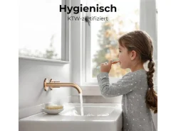 Best Emke Waschtischarmatur Unterputz für Wandmontage Rosengold Wasserhahn Badarmatur