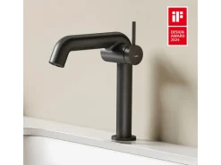 Best Emke Wasserhahn Bad 222 x 200 x 76 mm Schwarz Matt Wasserhahn Waschtischarmatur Mischbatterie
