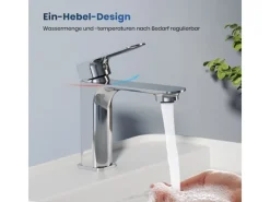 Emke Wasserhahn Bad 166 x 152 x 45 mm Chrom Waschtischarmatur Mischbatterie Waschbecken< Einhebelmischer