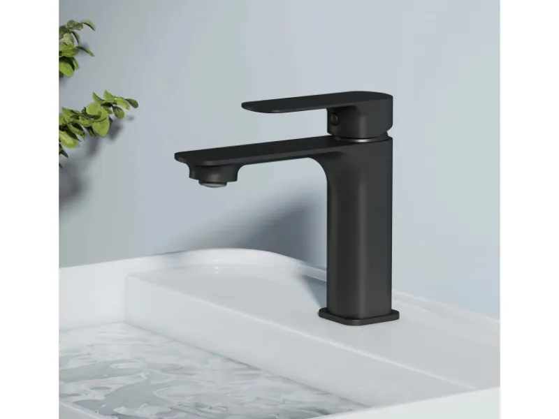 Online Emke Wasserhahn Bad 166 x 152 x 45 mm Schwarz Matt Waschtischarmatur Mischbatterie Waschbecken