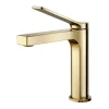 Einhebelmischer<Emke Wasserhahn Waschbeckenarmaturen 195 x 173 x 46 mm Champagnergold Mischbatterie Küchenarmatur mit Luftsprudler