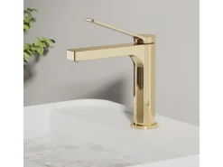 Einhebelmischer<Emke Wasserhahn Waschbeckenarmaturen 195 x 173 x 46 mm Champagnergold Mischbatterie Küchenarmatur mit Luftsprudler