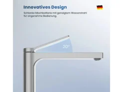 Emke Wasserhahn Waschbeckenarmaturen 335 x 233 x 46 mm Verchromt Mischbatterie Küchenarmatur mit Luftsprudler< Zubehör Für Küchenarmatur|Einhebelmischer