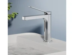 Einhebelmischer<Emke Wasserhahn Waschbeckenarmaturen 195 x 173 x 46 mm Verchromt Mischbatterie Küchenarmatur mit Luftsprudler
