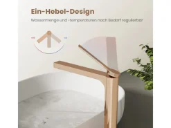 Zubehör Für Küchenarmatur|Einhebelmischer<Emke Wasserhahn Waschbeckenarmaturen 335 x 233 x 46 mm Rosengold Mischbatterie Küchenarmatur mit Luftsprudler