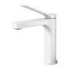 Emke Wasserhahn Waschbeckenarmaturen 195 x 173 x 46 mm Weiß Matt Mischbatterie Küchenarmatur mit Luftsprudler< Einhebelmischer