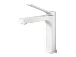 Emke Wasserhahn Waschbeckenarmaturen 195 x 173 x 46 mm Weiß Matt Mischbatterie Küchenarmatur mit Luftsprudler< Einhebelmischer