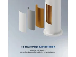 Emke Wasserhahn Waschbeckenarmaturen 195 x 173 x 46 mm Weiß Matt Mischbatterie Küchenarmatur mit Luftsprudler< Einhebelmischer